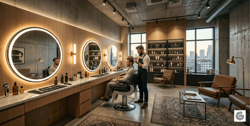 Idee arredamento barbershop moderno
